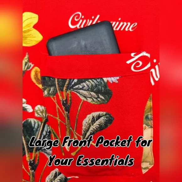 CivilRegime Tropical Flair Button Down Casual Shirt Red Yellow Mens Size Large - Picture 15 of 17